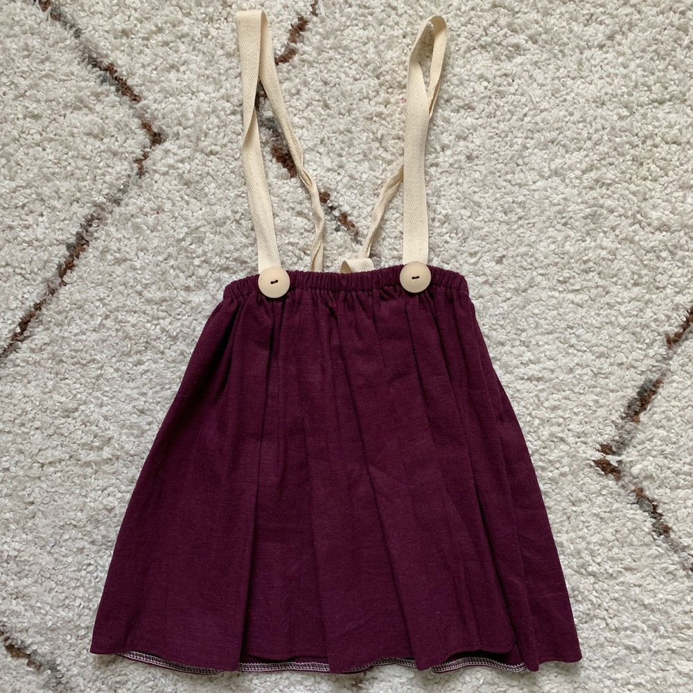 Toddler girl suspender skirt